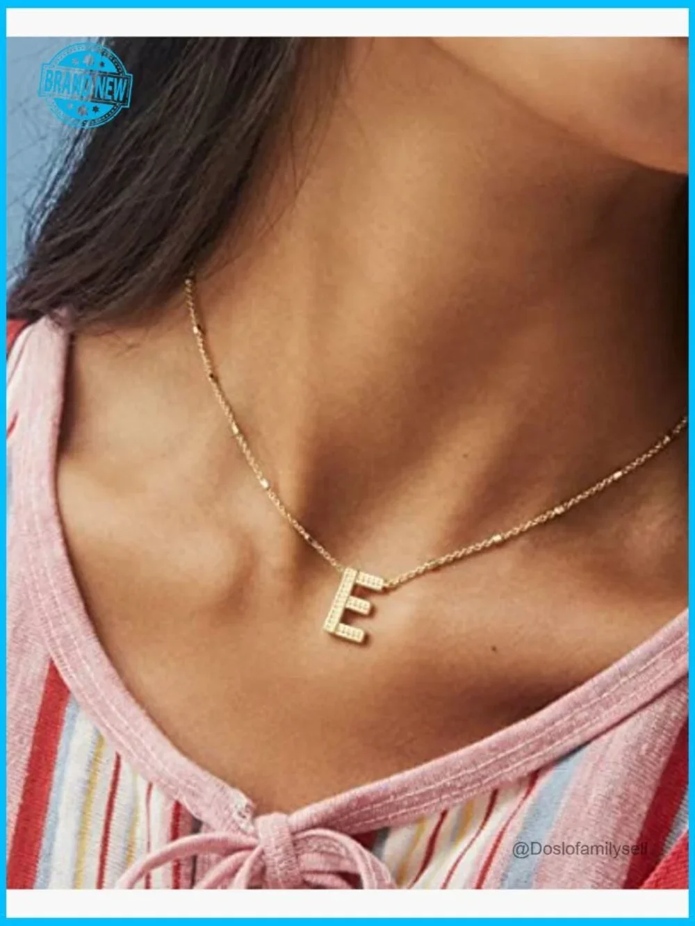 Gold Plated Letter Pendant Necklace Elegant Minimal Chic Fashion Jewelry